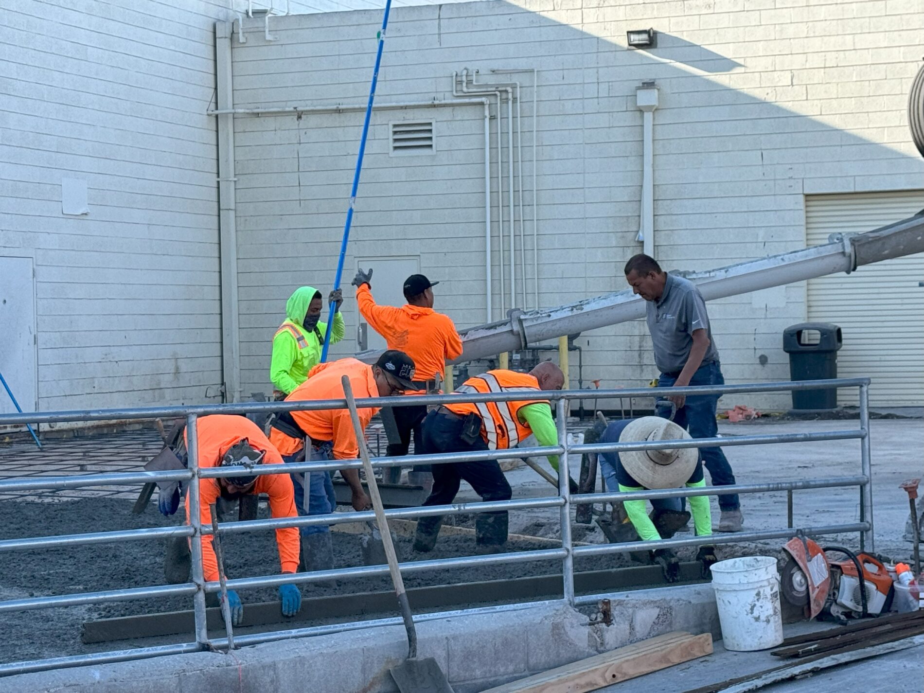 Pumping concrete for sidewalk