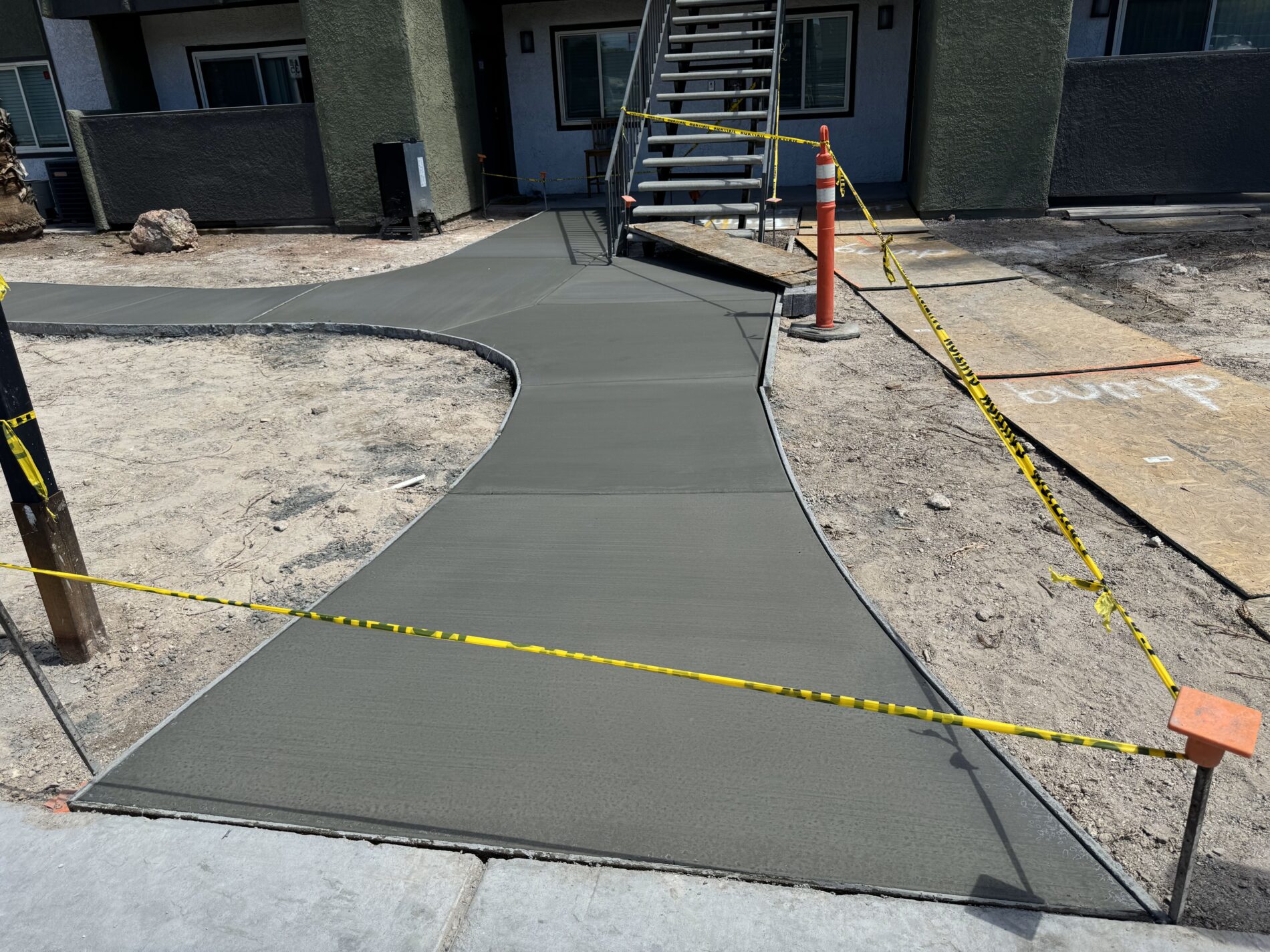 Sidewalk ready to pour concrete